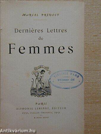Derniéres Lettres de Femmes