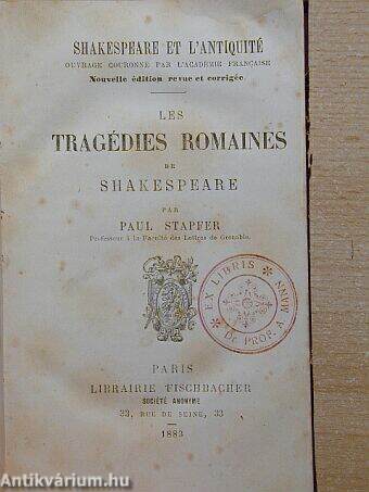 Les tragédies romaines de Shakespeare