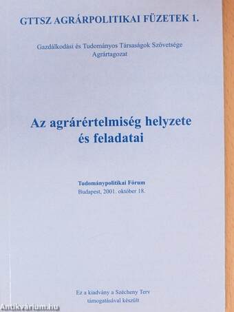 Az agrárértelmiség helyzete és feladatai