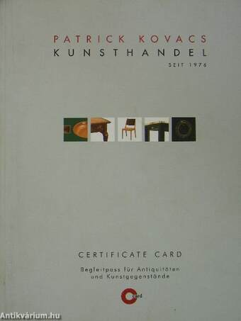 Certificate Card/Begleitpass für Antiquitäten und Kunstgegenstände