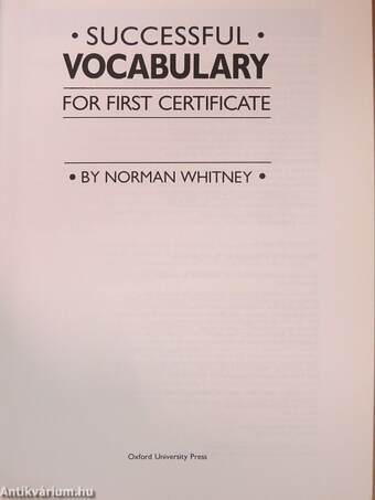 Successful Vocabulary for First Certificate