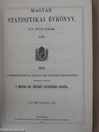 Magyar Statisztikai Évkönyv 1914.