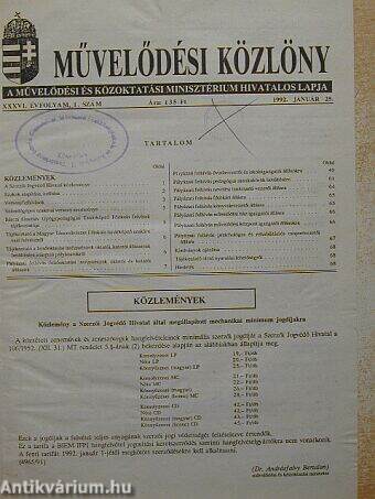 Művelődési Közlöny 1992.