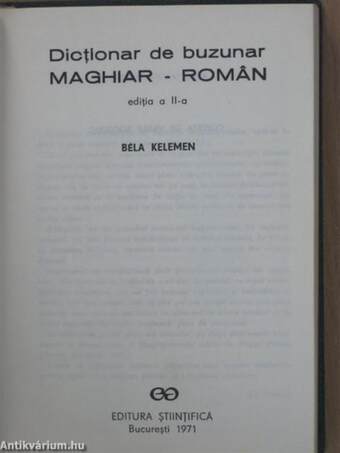 Dictionar de buzunar Maghiar-Roman