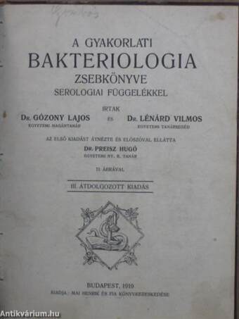 A gyakorlati bakteriologia zsebkönyve