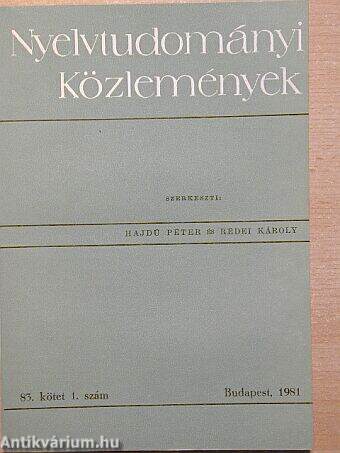 Nyelvtudományi Közlemények 83. kötet 1. szám