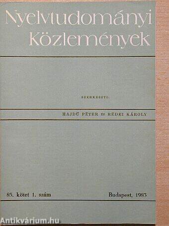 Nyelvtudományi Közlemények 85. kötet 1. szám