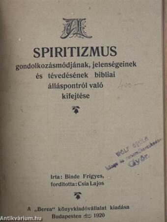 A spiritizmus