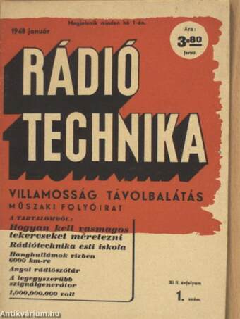 Rádió Technika 1948. január-augusztus/Rádió és Filmtechnika 1948. szeptember-december