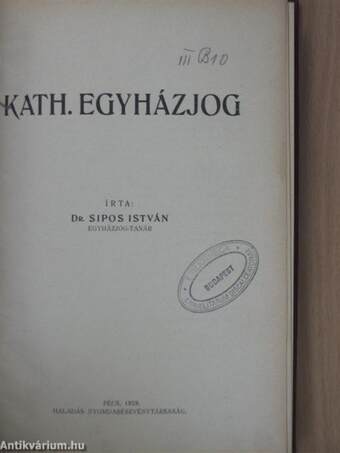 Kath. egyházjog