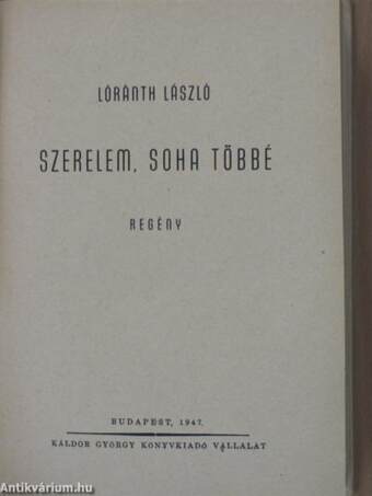 Szerelem, soha többé