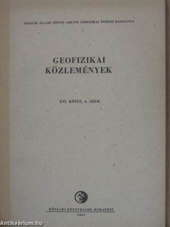 Geofizikai Közlemények 1967/4./Mellékletek