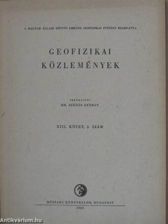 Geofizikai Közlemények 1964/2.