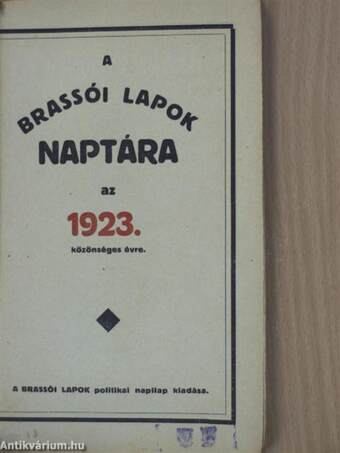 A Brassói Lapok naptára 1923