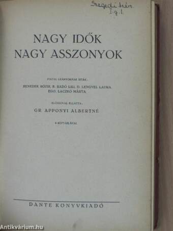 Nagy idők nagy asszonyok