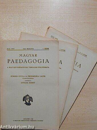 Magyar Paedagogia 1940. (nem teljes évfolyam)