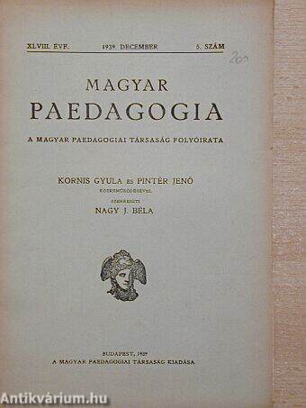 Magyar Paedagogia 1939. december