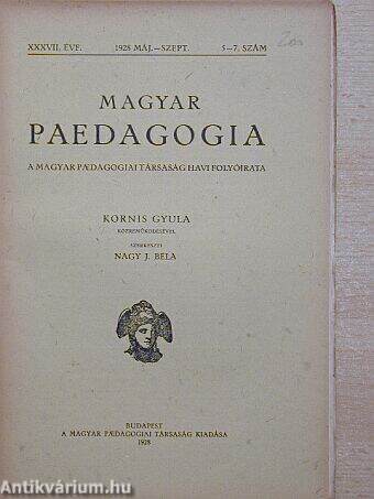 Magyar Paedagogia 1928. május-június, szeptember