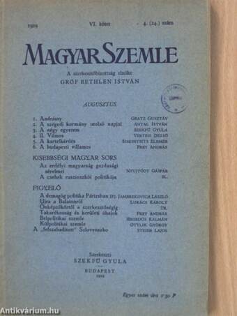 Magyar Szemle 1929. augusztus