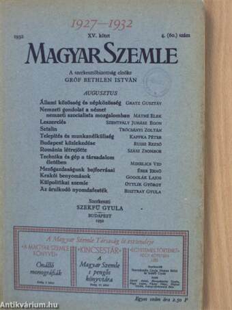 Magyar Szemle 1932. augusztus