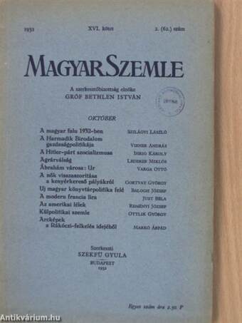 Magyar Szemle 1932. október
