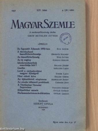 Magyar Szemle 1932. április