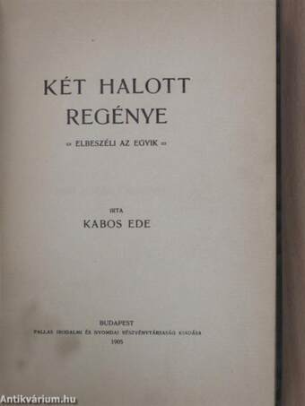 Két halott regénye