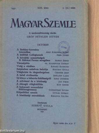 Magyar Szemle 1931. október