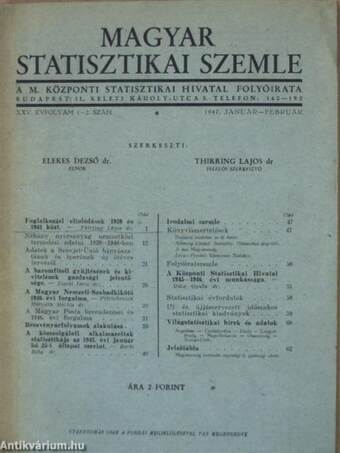 Magyar Statisztikai Szemle 1947. január-február