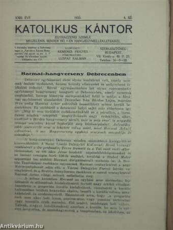 Katolikus Kántor 1935. április