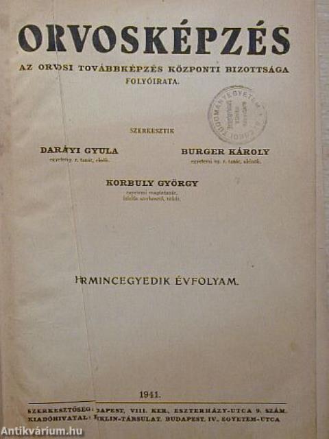 Orvosképzés 1941.