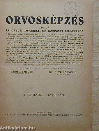 Orvosképzés 1926./Dolgozatok