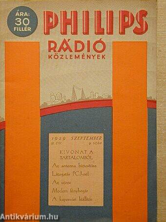 Philips rádió közlemények 1929. szeptember