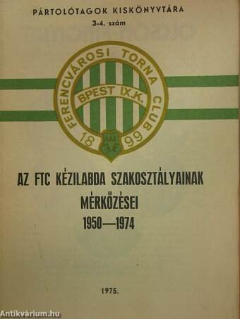 Az FTC kézilabda szakosztályainak mérkőzései 1950-1974