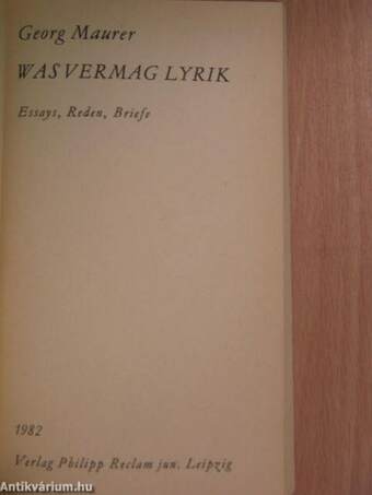 Was vermag Lyrik?