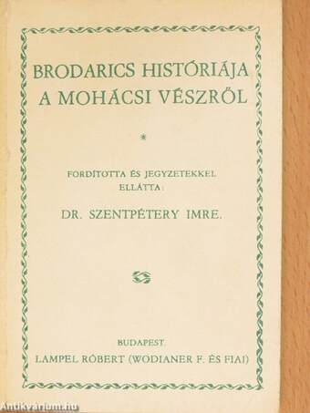 Brodarics históriája a mohácsi vészről