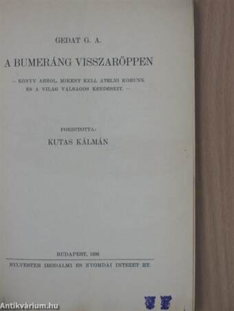 A bumeráng visszaröppen