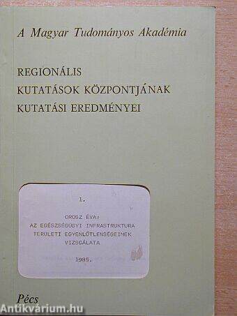 Az egészségügyi infrastruktúra területi egyenlőtlenségeinek vizsgálata