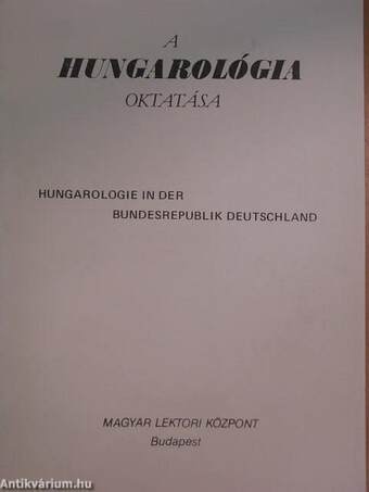 A hungarológia oktatása 1988/4.