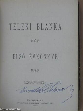 Teleki Blanka Kör évkönyve 1890-1900