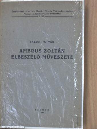 Ambrus Zoltán elbeszélő művészete