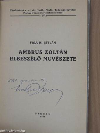 Ambrus Zoltán elbeszélő művészete