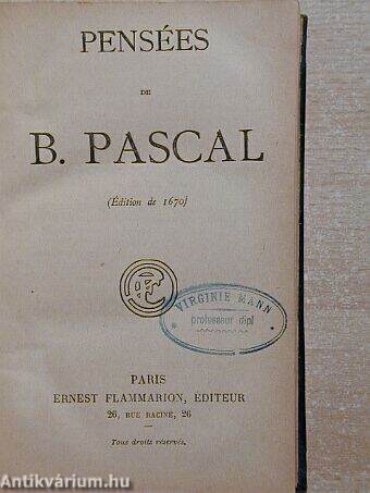 Pensées de Blaise Pascal