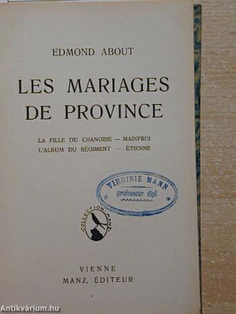 Les Mariages de Province