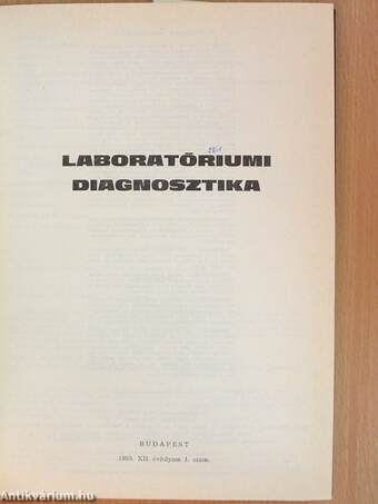 Laboratóriumi diagnosztika 1985-1986. január-december