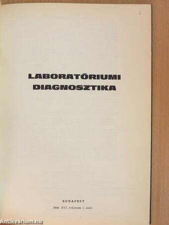 Laboratóriumi diagnosztika 1989. január-december