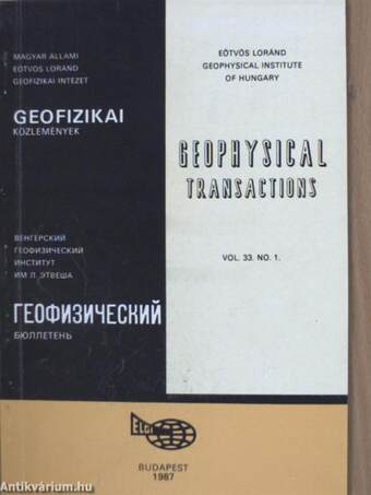 Geophysical Transactions Vol. 33. No. 1.