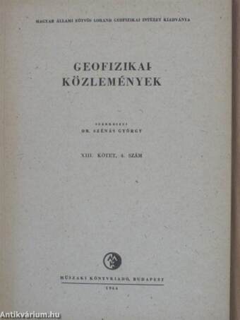 Geofizikai Közlemények 1964/4.