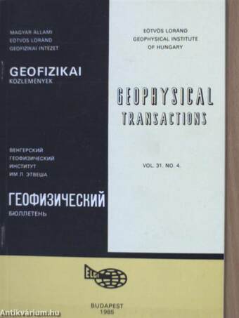 Geophysical Transactions Vol. 31. No. 4.