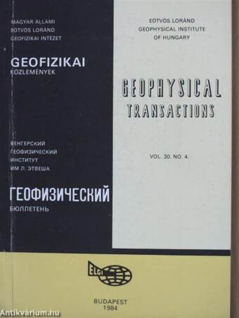 Geophysical Transactions Vol. 30. No. 4.